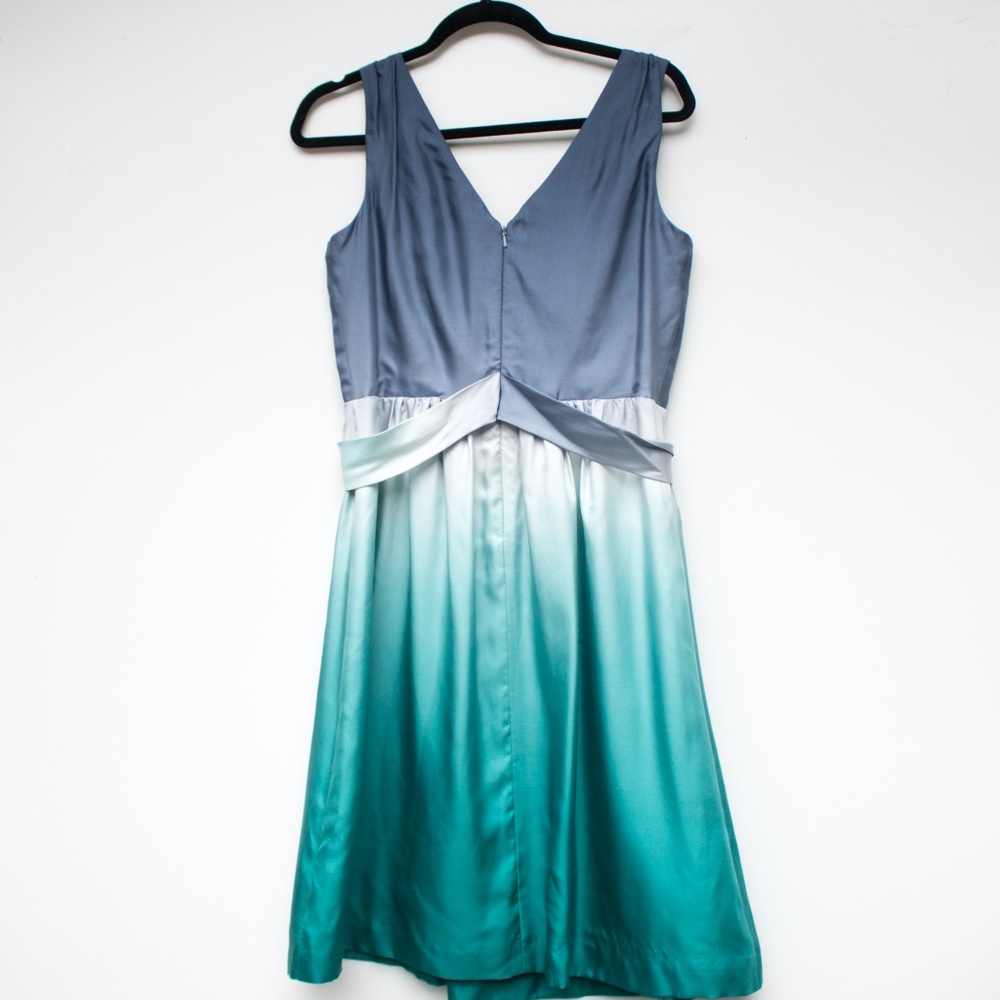 Suzi Chin | Blue Ombre Empire Waist Silk Dress - Picture 6 of 7